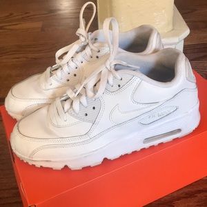 All White Nike Air Max 90s